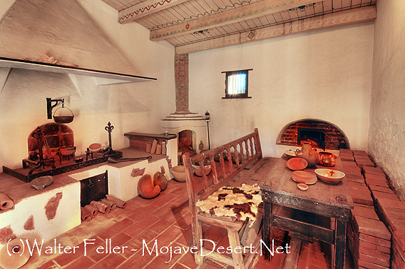 kitchen at Mission San Gabriel